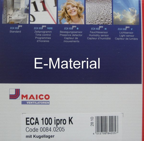 Maico ECA 100 IPRO K Lüfter mit elektrischem Innenverschluss Standardausführung DN100