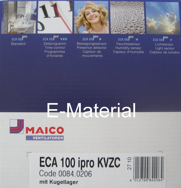 Maico ECA 100 IPRO KVZC Lüfter - mit Einschaltverzögerung, Nachlaufzeit, Innenverschluss DN100