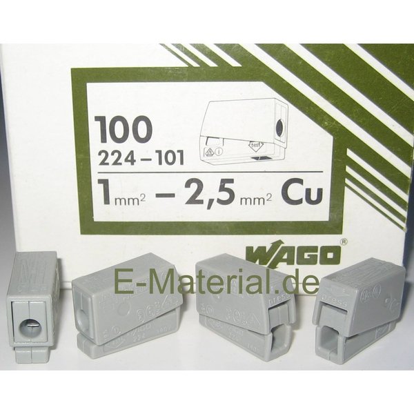 Wago 224-101  Lampenklemme bis 2,5mm² / Leuchtenklemme 100'er Schachtel
