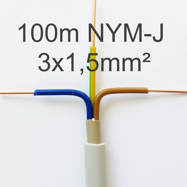 NYM-J 3x1,5mm² Ring 100m grau Stromkabel