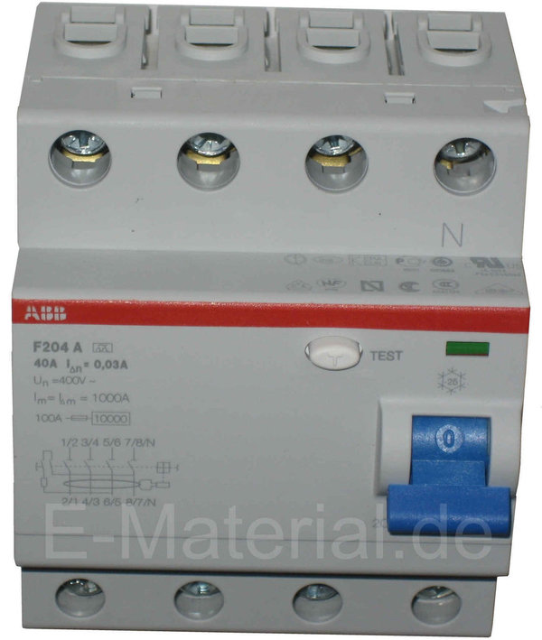ABB F204 40/0,03 Fi-Schutzschalter 4-polig