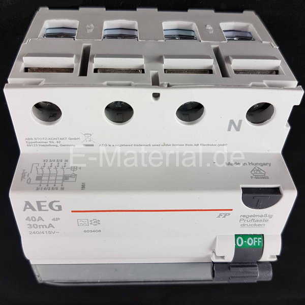 AEG Fi-Fehlerstromschutzschalter 40A/0,03A 4-polig