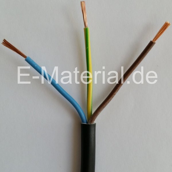 H05VV-F 3G1,5 Kabel flexibel 3x1,5 schwarz Ring 50m Schlauchleitung