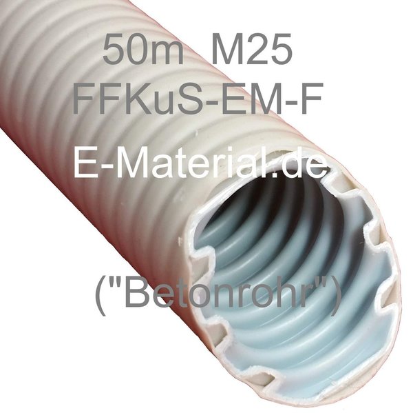 Flexibles Kunststoffrohr für Beton FFKuS-EM-F_M25 Fränkische Rohrwerke 50m- Rolle