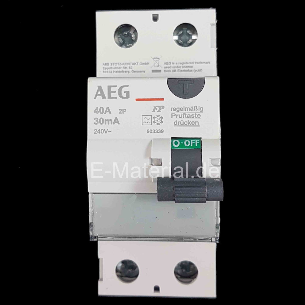 AEG FI40/0,03-2 Fehlerstrom-Schutzschalter 2-polig 40A 30mA Typ A 