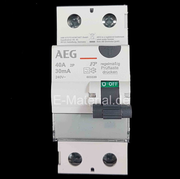 AEG Fi-Fehlerstromschutzschalter 40A/0,03A 2-polig