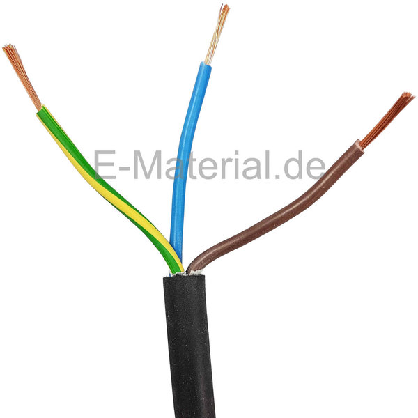 H07RN-F 3G2,5 Kabel flexibel 3x2,5 schwarz Ring 50m Gummischlauchleitung