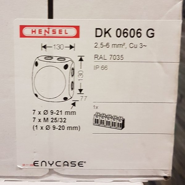 Hensel DK0606G Abzweigkasten mit Klemmen für 6mm²