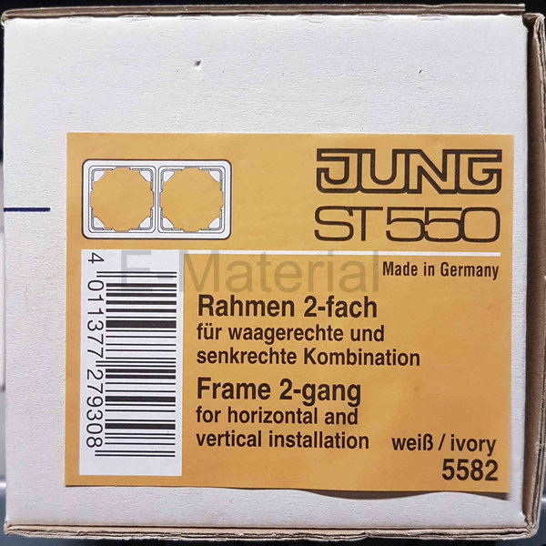 Jung 5582 Rahmen 2-fach Cremeweiß Serie ST550 - 5582 - Zweifachrahmen Cremeweiss ST 550